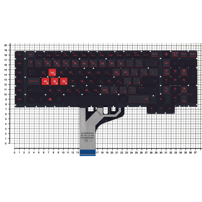 Клавиатура для HP Omen 17-CB черная с подсветкой