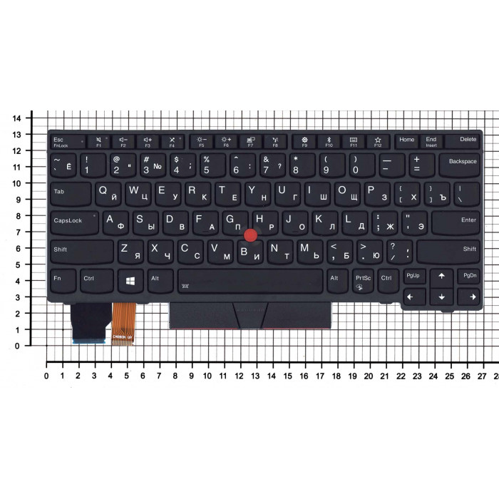 Клавиатура для Lenovo ThinkPad X390 черная с подсветкой