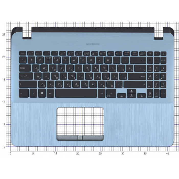 Клавиатура для Asus X507 X507U топкейс голубой