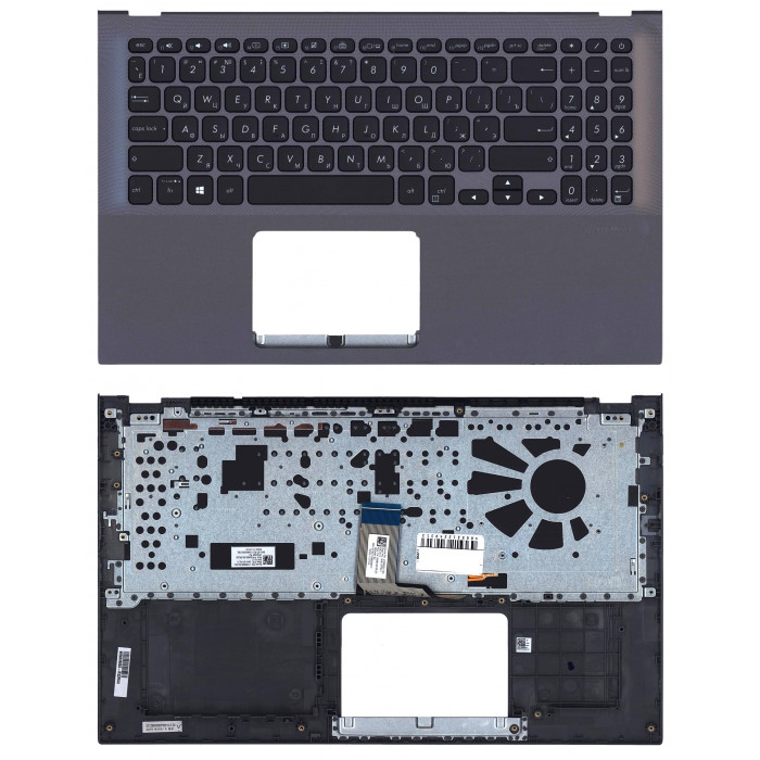 Клавиатура для Asus X512 серая топ-панель с подсвтекой