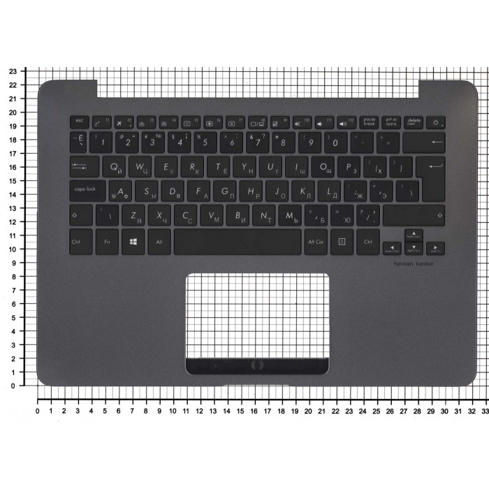 Клавиатура для ноутбука Asus ZenBook UX360U черная с подсветкой