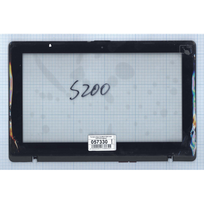 Сенсорное стекло (тачскрин) для Asus VivoBook S200 X202 TCP11F16 черное с рамкой