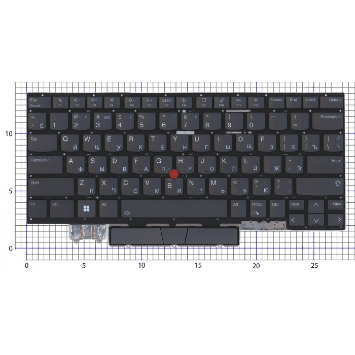 Клавиатура для ноутбука Lenovo ThinkPad X1 Yoga Gen 7 черная с подсветкой