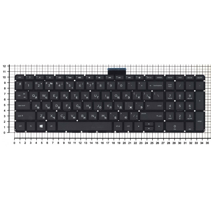 Клавиатура для HP Omen 17-W000 черная с белой подсветкой
