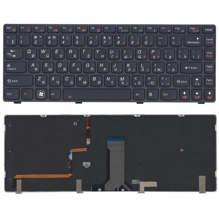 Клавиатура для Lenovo IdeaPad Y480 черная с подсветкой