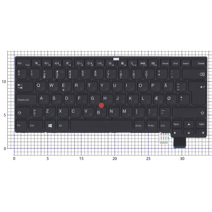Клавиатура для ноутбука Lenovo Thinkpad T460S 13 черная без подсветки