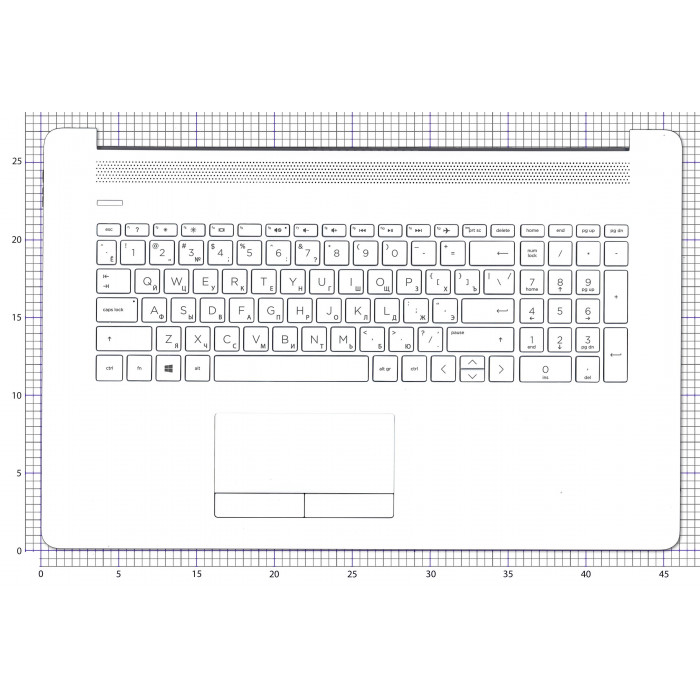 Клавиатура для HP 17-BY 17-CA топкейс белый