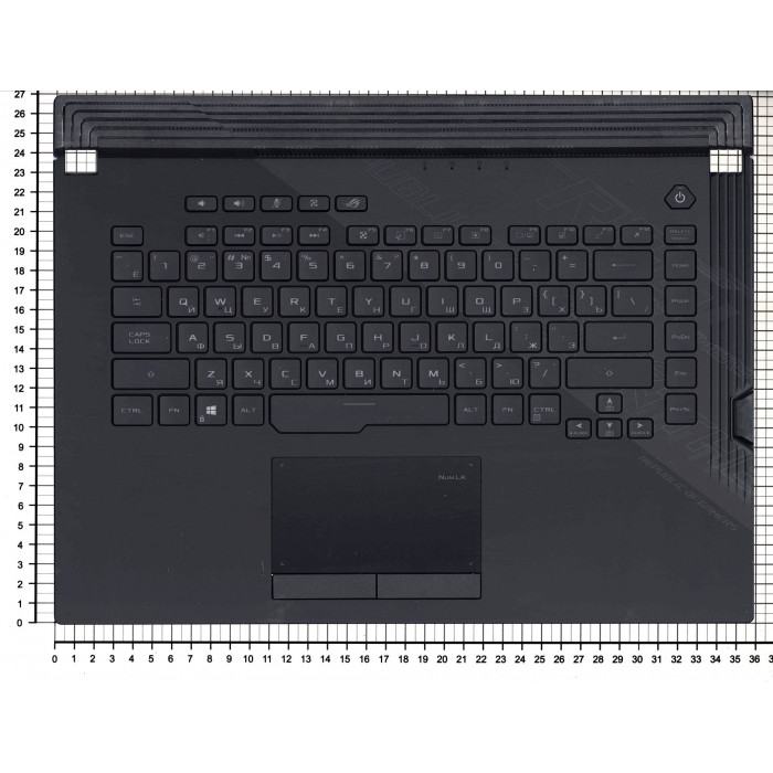 Клавиатура для Asus G532LWS с подсветкой RGB черный топ-панель