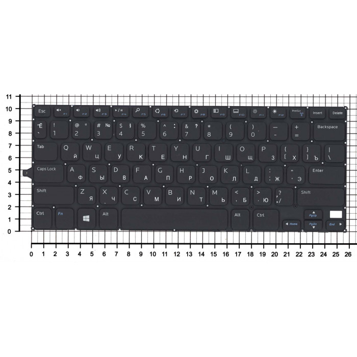 Клавиатура для Dell Inspiron 11-3147, 3148 Совместимые p/n: V144725AS1, 0F4R5H, 0R68N6 черная