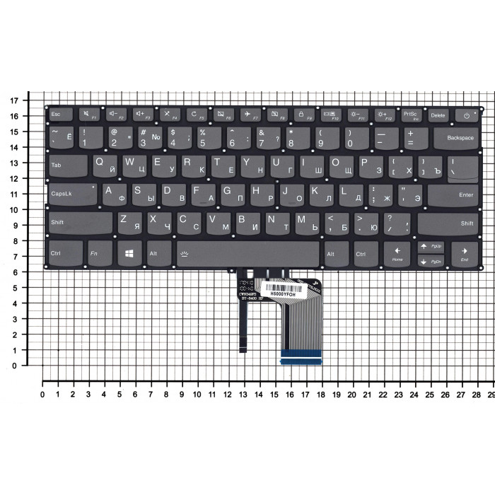 Клавиатура для Lenovo Ideapad 720S-14IKB черная с подсветкой
