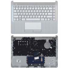 Клавиатура для HP 14-CF 14-DK топкейс серебро