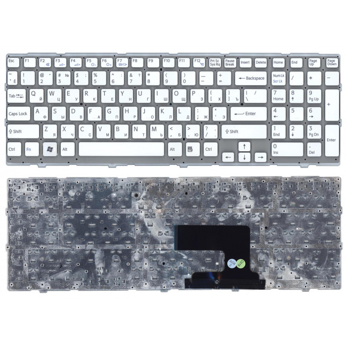 Клавиатура для Sony Vaio VPC-EE, VPCEE белая без рамки