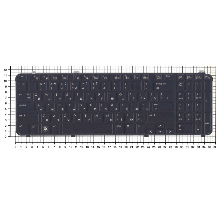 Клавиатура для HP Pavilion DV6-1000 DV6-2000 глянцевая черная
