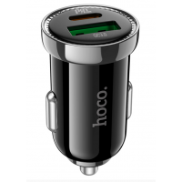 Автомобильная зарядка HOCO Z44 Leading, 1xUSB + 1xUSB-C, 3A, 20W, черный