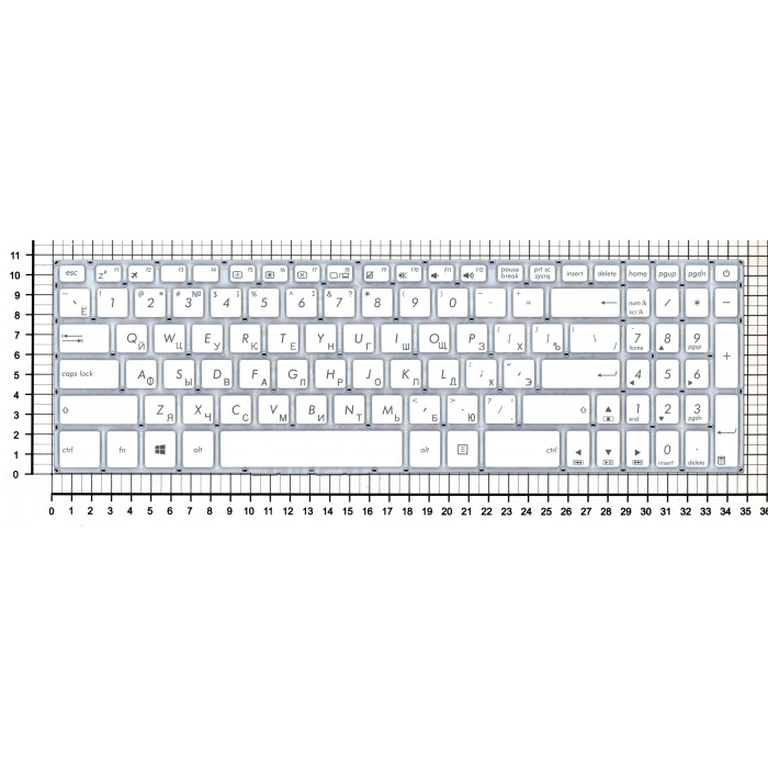 Клавиатура для Asus VivoBook 17 X705U белая