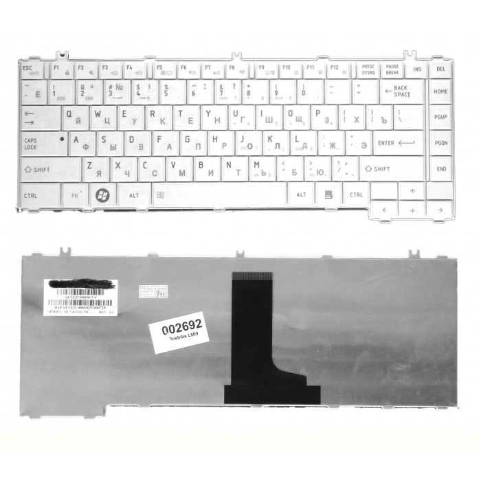Клавиатура для Toshiba Satellite C600, C640, C645, C645D, L600, L600D, L630, L635 белая