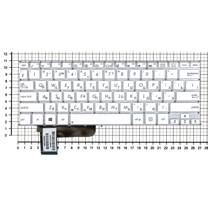 Клавиатура для Asus S201 S201E X201 X201E белая