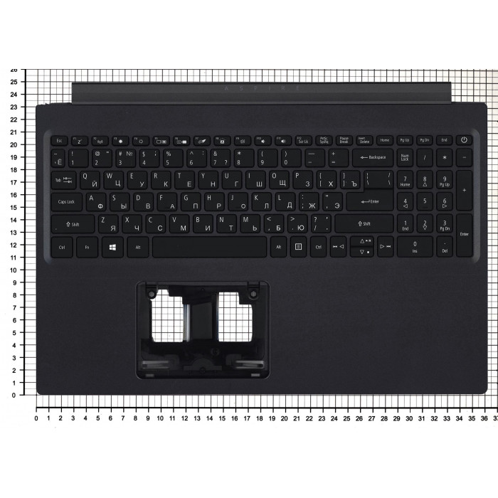 Клавиатура для Acer Aspire 7 A715-41G черная топ-панель