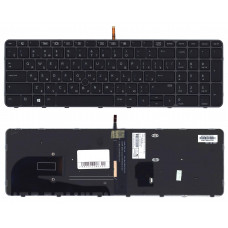Клавиатура для HP Elitebook 850 G3 850 G4 черная с черной рамкой и подсветкой