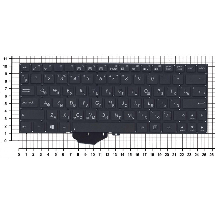 Клавиатура для Asus Vivobook X102 черная без рамки