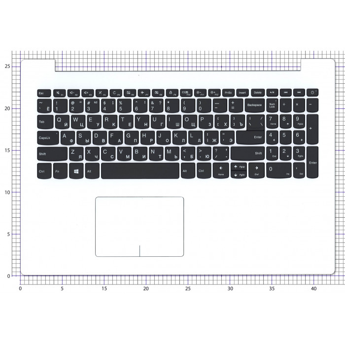 Клавиатура для Lenovo IdeaPad 320-15 топкейс белый
