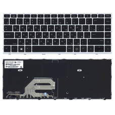 Клавиатура для HP ProBook 640 G4 черная с серой рамкой