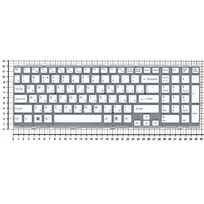 Клавиатура для Sony Vaio VPC-EE, VPCEE белая без рамки