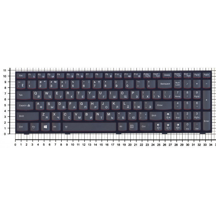 Клавиатура для Lenovo Y500 Y500N Y500NT Y510P Y500NT-ISE черная с подсветкой
