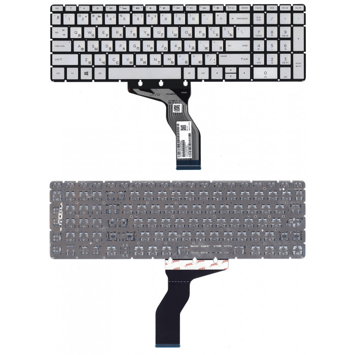 Клавиатура для HP 15-BW 250 G6 серебристая с подсветкой