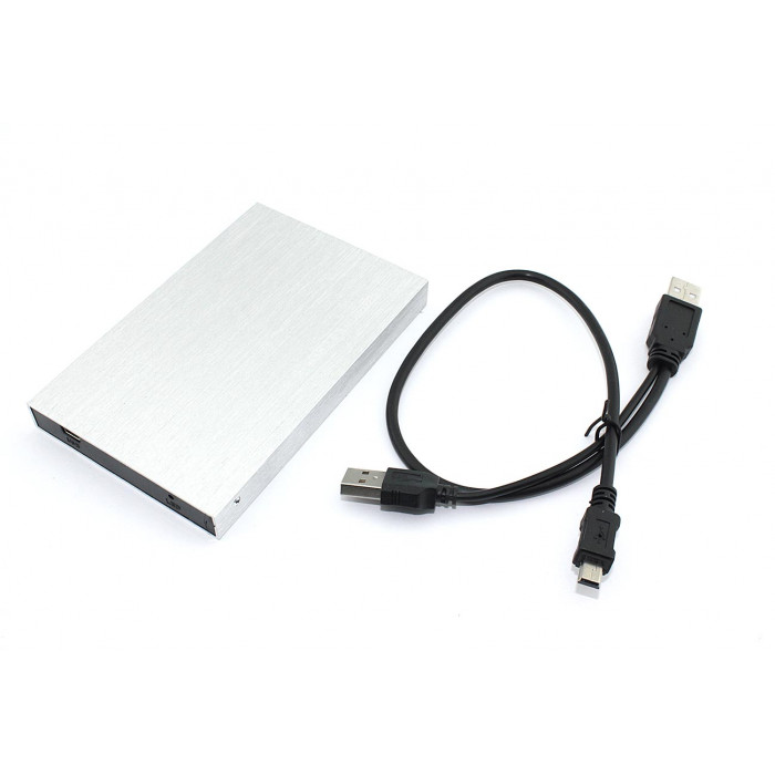 Бокс для жесткого диска 2,5" пластиковый USB 2.0 DM-2508 серебристый