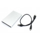 Бокс для жесткого диска 2,5" пластиковый USB 2.0 DM-2508 серебристый