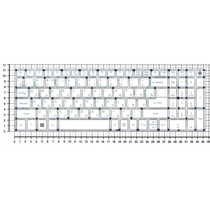 Клавиатура для Acer Aspire E5-573 / Nitro VN7-572G VN7-592G белая