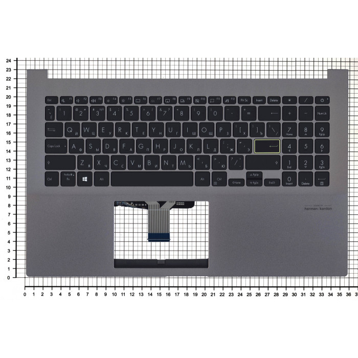 Клавиатура для Asus Vivobook X521 Серый топкейс