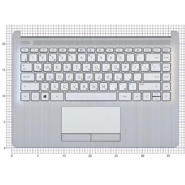 Клавиатура для HP 14-CF 14-DK топкейс серебро