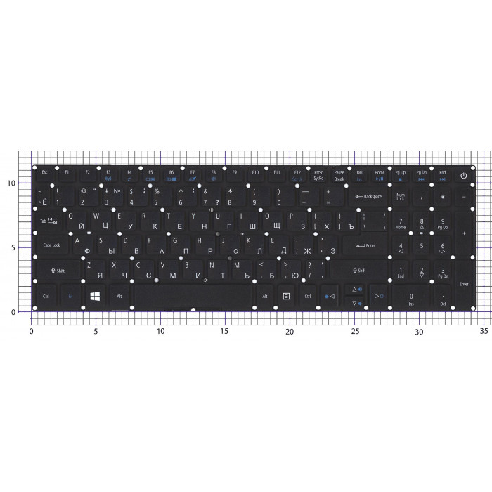 Клавиатура для ноутбука Acer Aspire 5 A517-53G черная