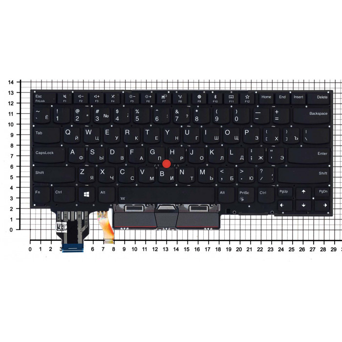 Клавиатура для Lenovo ThinkPad X1 carbon Gen 7 2019 черная с подсветкой