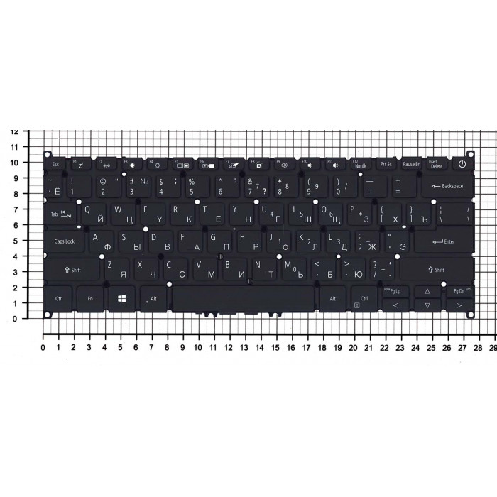 Клавиатура для Acer Aspire A514-52 черная с подсветкой