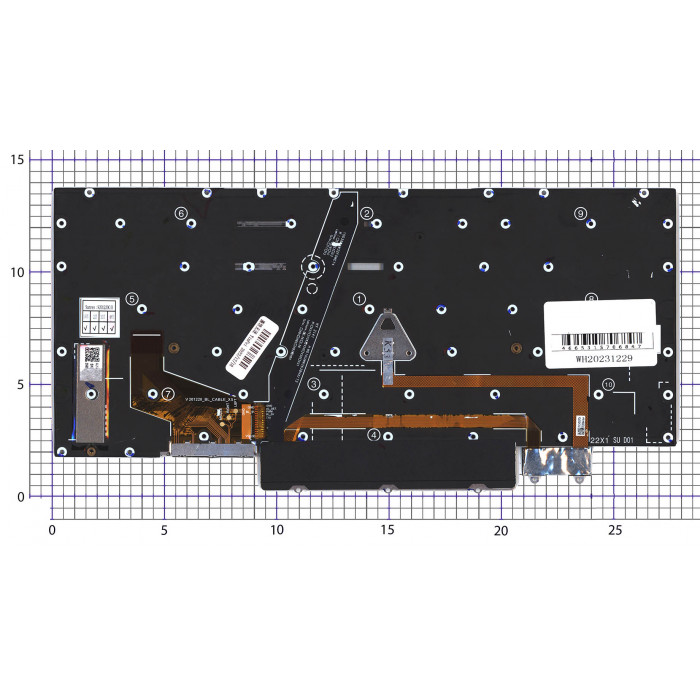 Клавиатура для ноутбука Lenovo ThinkPad X1 Yoga Gen 7 черная с подсветкой