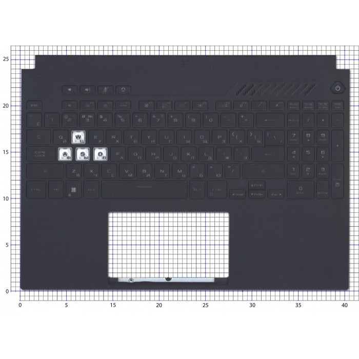 Клавиатура для Asus TUF Gaming F15 FX507 топкейс черный