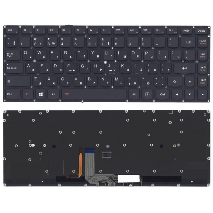 Клавиатура для Lenovo Yoga 4 pro Yoga 900 черная с подсветкой