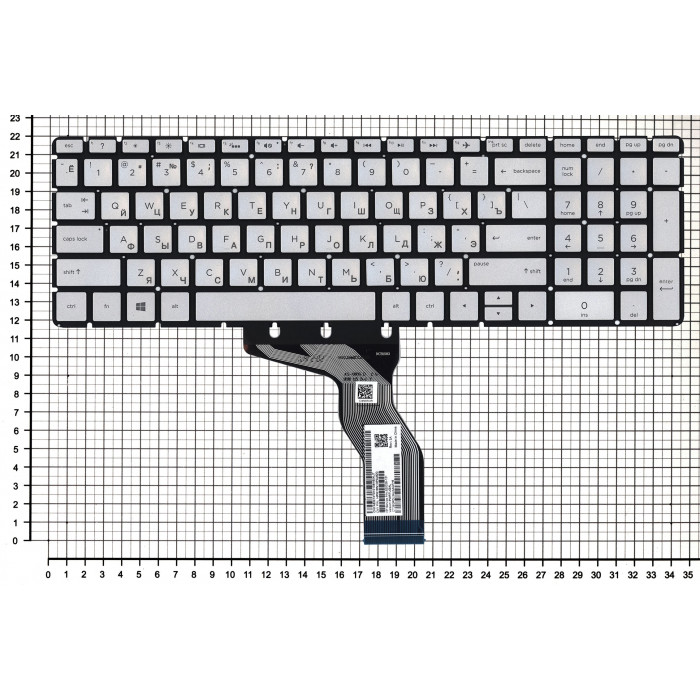 Клавиатура для HP 15-BW 250 G6 серебристая с подсветкой