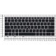 Клавиатура для HP Elitebook 730 G5 735 G5 830 G5 836 G5 черная с серой рамкой и подсветкой