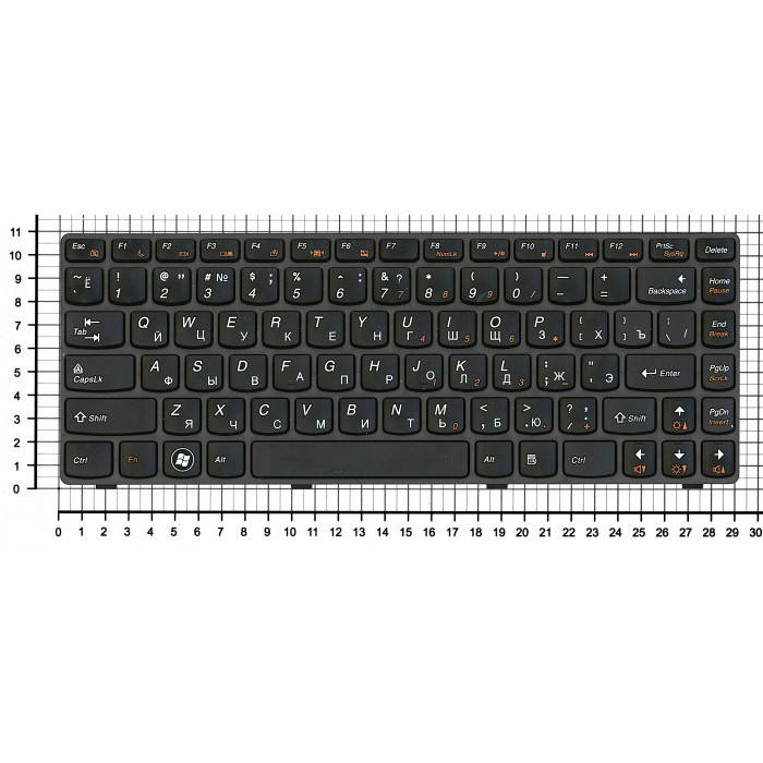 Клавиатура для Lenovo IdeaPad Z470 G470AH G470GH Z370 черная с темной рамкой
