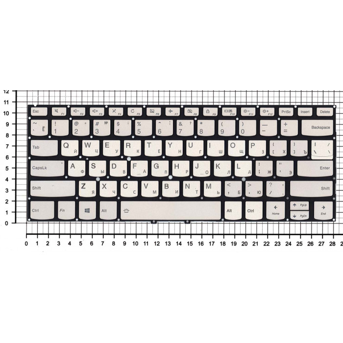 Клавиатура для Lenovo Yoga C930-13IKB серебро
