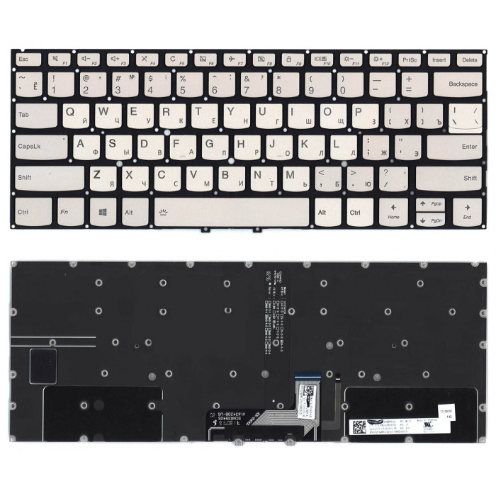 Клавиатура для Lenovo Yoga C930-13IKB серебро