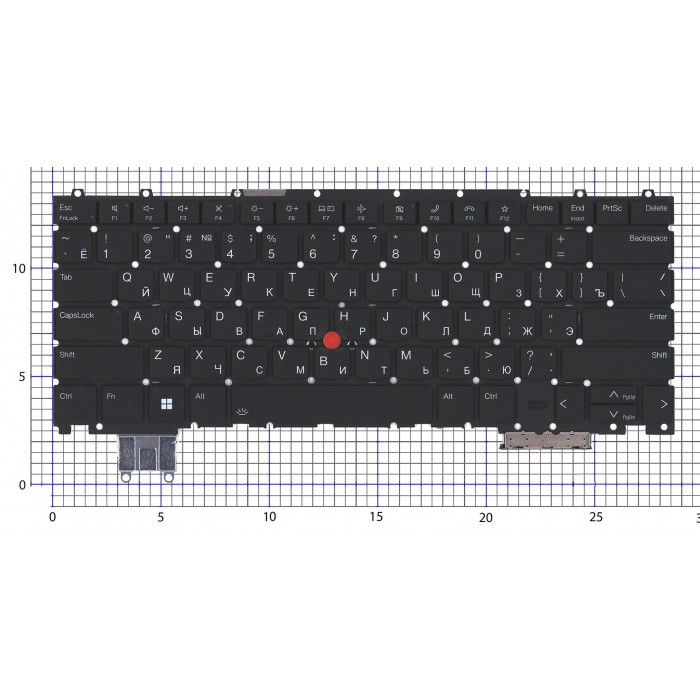 Клавиатура для ноутбука Lenovo ThinkPad Z16 Gen 1 черная без рамки с подсветкой
