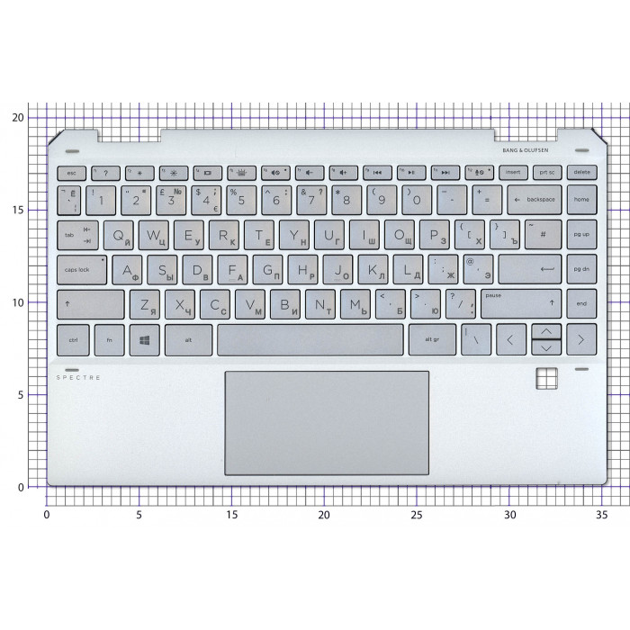 Клавиатура для HP Spectre X360 13-AW TPN-Q225 топкейс серебристый