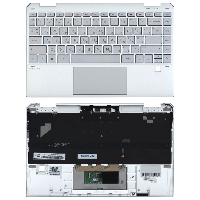Клавиатура для HP Spectre X360 13-AW TPN-Q225 топкейс серебристый