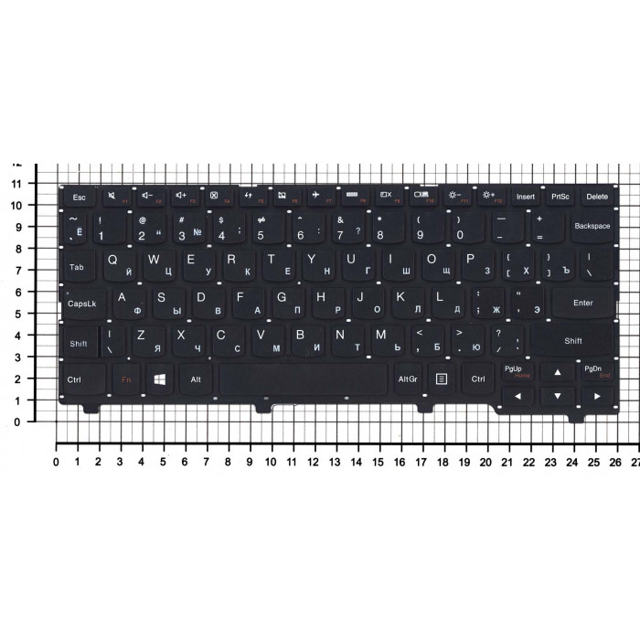 Клавиатура для Lenovo IdeaPad 100S-11IBY черная без рамки