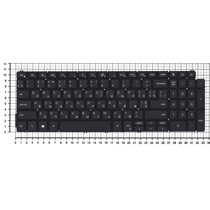Клавиатура для Dell Inspiron 5584, 5590, 5593, 5594, 5598 черная